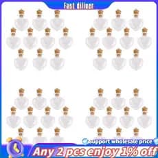 40Pcs Vidro Ampolas De Lã Pingentes Forma Coração