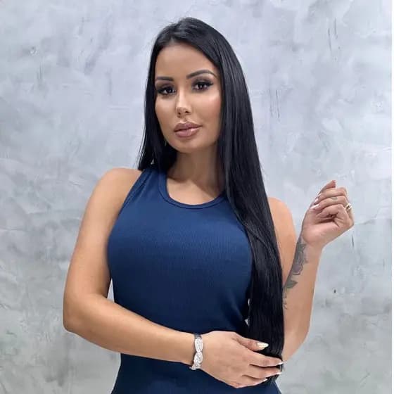 Camiseta Feminina Azul Marinho Blusa Regata Canelada Básica Lisa Dia a Dia Moda Verão Lançamento