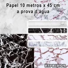 Papel Adesivo de parede Leotack Mármore branco, preto, marrom e mescla 10 metros Lavável Estilo & Beleza