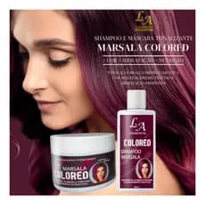Kt Shampoo+máscara Matizador Marsala Intenso S/ Amonia 300ml L&A