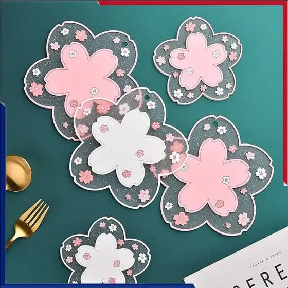 Porta-copos De Flor De Cerejeira, Tapete De Isolamento Antiderrapante Para Uso Doméstico, Copo De Chá, Anti-queimadura, Mesa De Jantar, Porta-copos De Bebidas