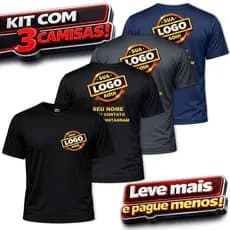 Kit 3 Camisas Uniforme Personalizado Dry Fit com Sua Logo | Camiseta para Empresa, Comércio e Prestadores de Serviço