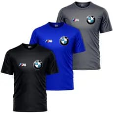 Kit com 3 Camisas Camisetas Masculinas BMW 01 Dry Fit Treino Academia Corrida Crossfiit Futebol