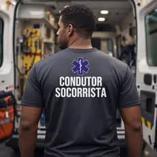Camisa Masculina Camiseta CONDUTOR SOCORRISTA Enfermeiro Sáude Samu Emergência Uniforme Dry Fit