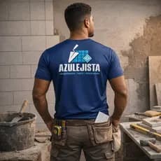 Camisa Masculina Camiseta AZULEJISTA Revestimentos Pisos Porcelanato Uniforme Dry Fit Confortável