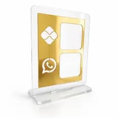 Placa Pix Display QR Code WhatsApp Acrílico 2mm Para Balcão Mesa Com Base