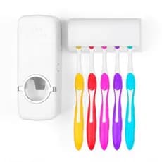 Suporte Para Escova Dispenser De Pasta Dente Automático Porta Escova de Dente Parede Banheiro