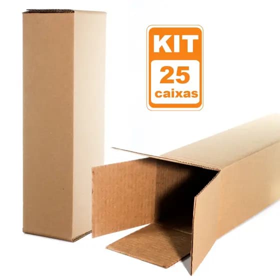 25 Caixas de Papelão para embalagem 11X11X40 Tubo Garrafa
