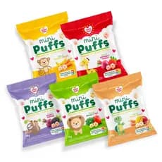 Mini Puffs Snack P/crianças Mix de Sabores 30 Unidades 15g