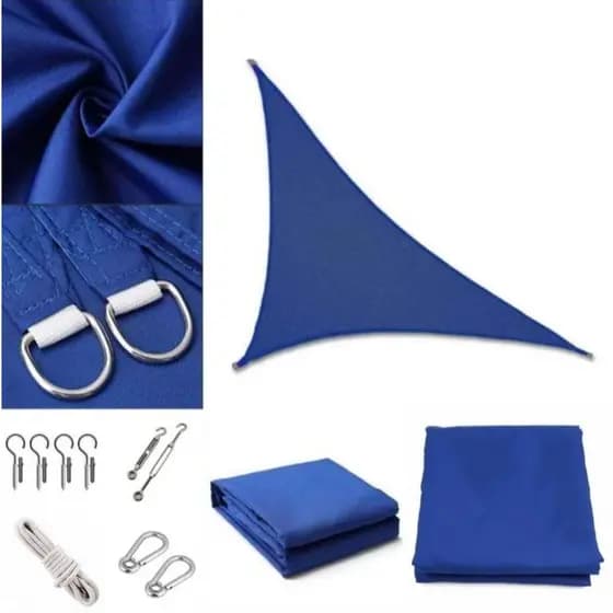 Tela Toldo Sombreamento Shade 3x3x4m + Kit Instal. Cor Azul