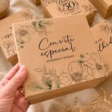 Caixa MDF 15x15x10 Personalizada Convite para Padrinhos e Dindos | Casamento, Batizado, Crisma, Consagração e Bodas