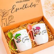 Convite Padrinhos Mágicos | Kit com 2 Canecas Personalizadas