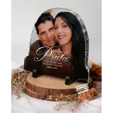 Foto personalizada – Azulejo pedra ardósia - Foto, Nome e Mensagem