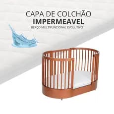 Protetor de Colchão Impermeável Berço Oval Wave Divicar 72x129x14cm