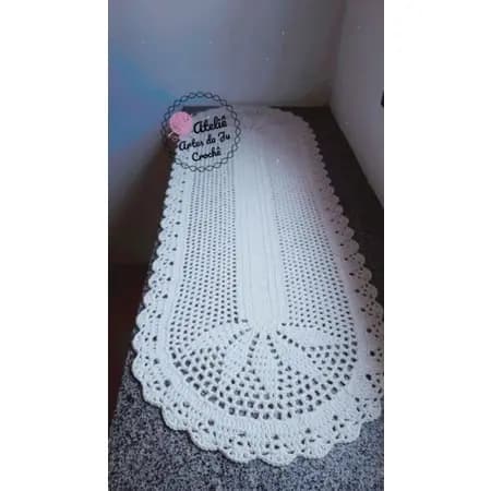 Passadeira oval em crochê 80cm, 90cm 1 metro ou 1,20mt