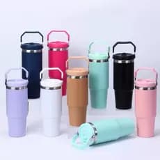 Garrafa de Água Térmica 600ML/900ML de Academia inoxidável com Alça Flip