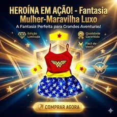 Fantasia Mulher Maravilha Infantil Menina Roupa G