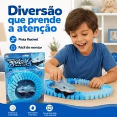 Pista Flexível Shark Aventura Tubarão 64 Peças com Carrinho