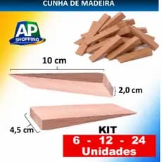 Kit Cunha de Madeira para Enxadas, Enxadão, Foice 10cm x 4,2cm x 2cm Ferramentas em geral, Trava Portas, Marcenaria