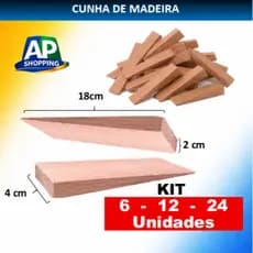 Kit Cunha de Madeira para Enxadas, Enxadão, Foice 18cm x 4,0cm x 2cm Ferramentas em geral, Trava Portas, Marcenaria