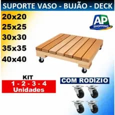 Suporte  madeira para Vaso, Gás de Cozinha Bujão, Deck , Modular, Rodízio Kit com 1,2,3,4 - Tamanhos