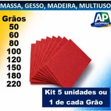 Lixa Para Massa Kit 5 Unidades Parede Reboco Massa Corrida Gesso 50 A 220