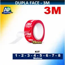 Fita Dupla Face Extra Forte 19mm da 3M Pronta Entrega Kit 1, 2, 3, 4, 5, 6 ,7 e 8 metros