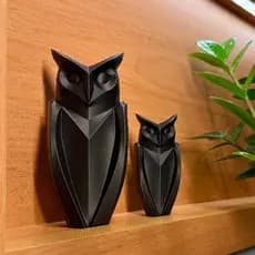 Kit Corujas Decorativas Geométricas Moderna Luxo Sala Escritório