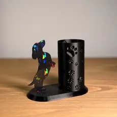 Decoração Dachshund (Salsichinha) – Porta-Canetas ou Enfeite de Parede para Escritório