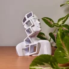 Escultura Busto Mulher Abstrato Geométrico Decorativo Estátua Moderna Sala Decoração Minimalista