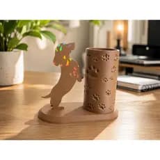 Enfeite Cachorro Decorativo | Porta Canetas de Mesa | Kit Organizador