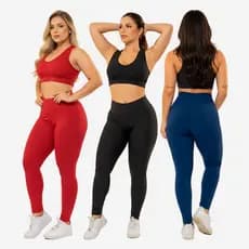 Kit 2 Legging Fitness Costura Reforçada Feminino