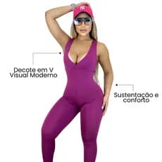 Macacão Fitness Feminino Zero Transparência