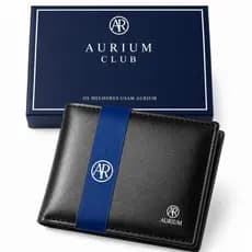 Carteira Masculina Couro Premium Aurium De Luxo Elegante - ACOMPANHA CAIXA