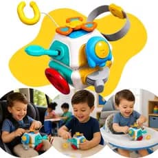 Brinquedo Cubo Sensorial 10 em 1 Educativo Estímulo Motor TEA