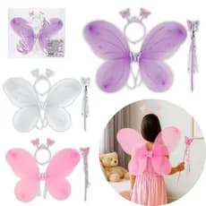 Kit Fantasia Infantil Fada Asas Tira Varinha Encantada Brinquedo Fantasia Halloween Carnaval