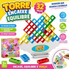 Jogo Torre De Equilíbrio Blocos Grande Tetris Diversão Garantida Lançamento