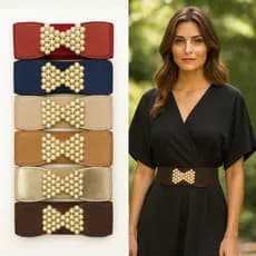 Cinto Cincher Feminino Fashion – Modelador, Cintura Alta, Fivela Diamante