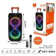 Caixa de Som Bluetooth Microfone Karaoke com Ajuste de Graves/Agudos  Caixa de Som com Controle Remoto