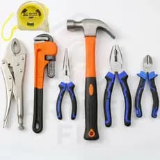 Kit Completo Ferramentas Grifo 10" Alicate pressão Alicate corte Alicate Bico alicate universal Martelo Trena 3 metro