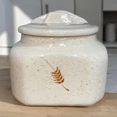 Saleiro Grande De Cerâmica Decorado a Mão Decoração Cozinha Saleiro