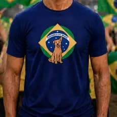 Camiseta Dry fit estampa Brasil Copa do Mundo Torcedor Cachorro Caramelo futebol Jogador Respirável Camisa Treino Leve