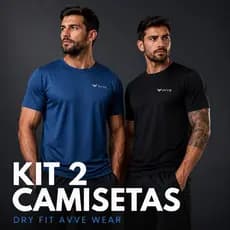 Kit 2 Camisetas Dry Fit UV Masculina Básica Tecido Tecnológico com elastano Original Avve Wear Adulto Infantil Plus Size