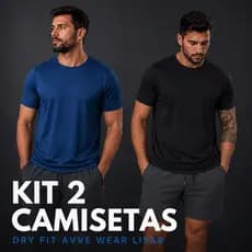 Kit 2 Camisetas Dry Fit UV Masculina Básica Tecido Tecnológico com elastano Original lisa Adulto Infantil e Plus Size