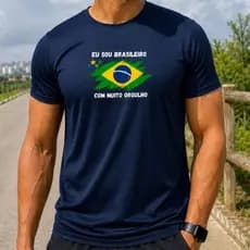 Camiseta Dry Fit Masculina estampada Brasil Copa do Mundo Torcedor Jogo  Futebol Tecido Tecnológico Original