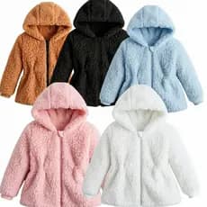 Blusa Infantil Sherpa com Zíper e Touca Casaco Quentinho Inverno Menino Menina 1  a 14 Anos