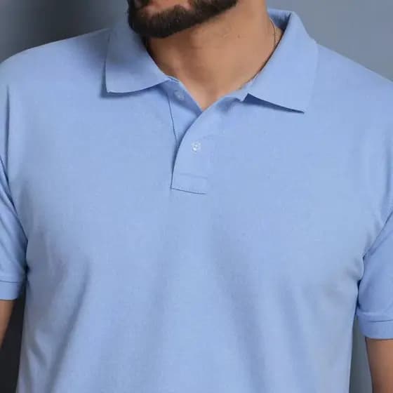 Camisa Gola Polo Masculina Camiseta  Uniforme Casuais, lisa Cor Azul BABY Premium Moderna