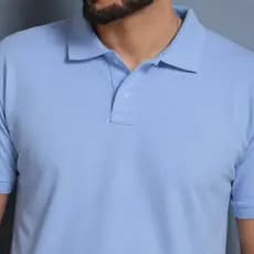 Camisa Gola Polo Masculina Camiseta  Uniforme Casuais, lisa Cor Azul BABY Premium Moderna