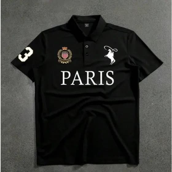 Camisa polo masculina Camisas Masculina Luxo Paris de Manga Curta Casual Alta Qualidade Moderna Ostentação