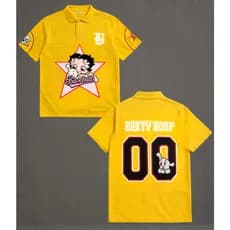 Camisa Polo Betty Boop Feita em Piquet Manga Curta